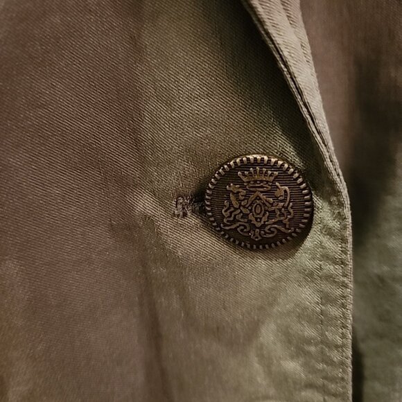 Dress Barn Army Green Jacket Blazer 3x Gold Buttons Stretch - Picture 2 of 9